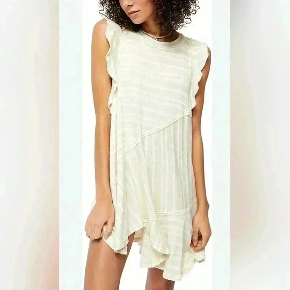 Free People Between The Lines Dress in Brown small - Picture 1 of 6